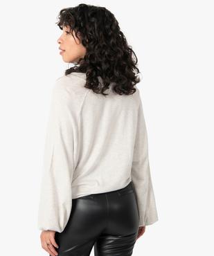 Pull femme à col polo avec larges emmanchures raglan vue3 - GEMO(FEMME PAP) - GEMO