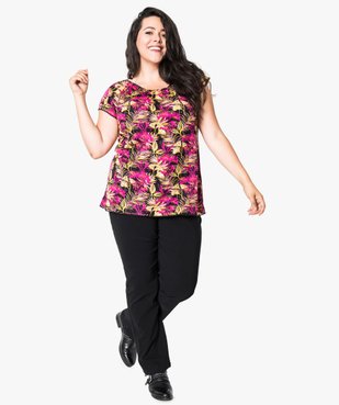 Pantalon femme droit en toile fine stretch vue5 - GEMO (G TAILLE) - GEMO