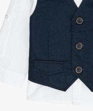 Chemise bébé garçon avec faux gilet sur l’avant vue2 - GEMO(BEBE DEBT) - GEMO