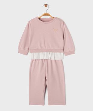 Ensemble 2 pièces sweat à volants + pantalon de jogging bébé fille vue1 - GEMO 4G BEBE - GEMO