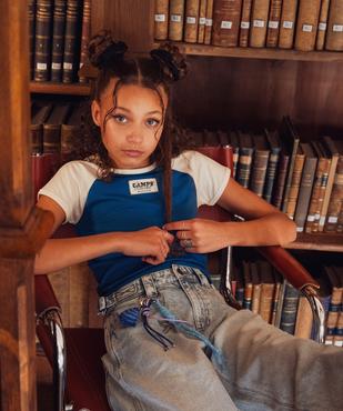Tee-shirt manches courtes raglan look sport fille - Camps United vue4 - CAMPS US GEMO FOR GOOD - GEMO