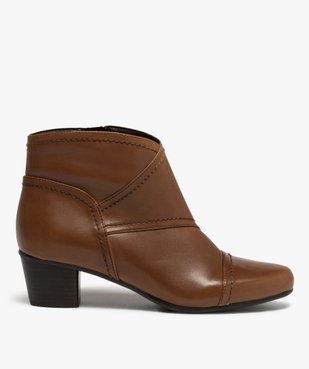 Boots femme à talon dessus cuir uni vue1 - GEMO(URBAIN) - GEMO