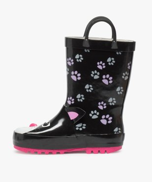 Bottes de pluie fille motif chat en relief avec anses vue3 - GEMO (ENFANT) - GEMO