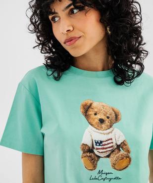 Tee-shirt manches courtes coupe oversize femme - LuluCastagnette vue4 - LULU CASTAGNETTE GEMO FOR GOOD - GEMO