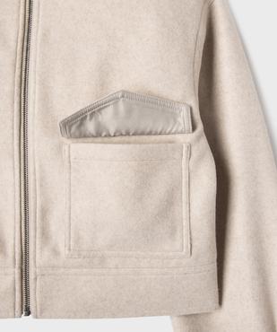 Veste zippée coupe courte à col fille vue2 - GEMO (JUNIOR) - GEMO