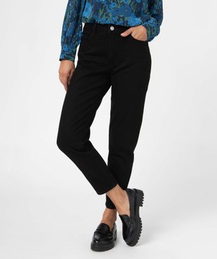 Jean femme coupe mom taille haute légèrement délavé vue1 - GEMO 4G FEMME - GEMO
