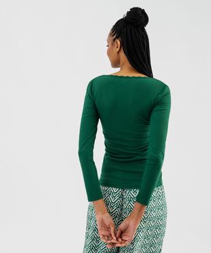 Tee-shirt manches longues avec col rond en dentelle femme vue4 - GEMO(HOMWR FEM) - GEMO