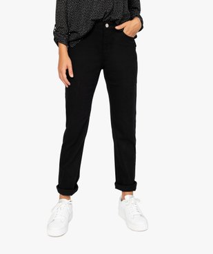 Jean femme en toile unie 4 poches coupe Regular - Longueur L30 vue1 - GEMO (JEAN) - GEMO
