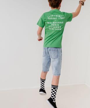 Tee-shirt manches courtes en coton imprimé devant et dos garçon vue9 - GEMO 4G GARCON - GEMO