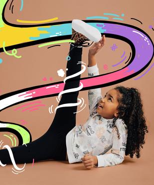 Legging long uni résistant en coton stretch fille vue1 - GEMO (ENFANT) - GEMO
