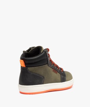 Boots fourrées garçon à lacets bicolores et zip vue4 - GEMO 4G GARCON - GEMO