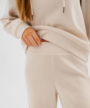 Pantalon en maille à taille élastiquée coupe large femme  vue3 - GEMO(FEMME PAP) - GEMO