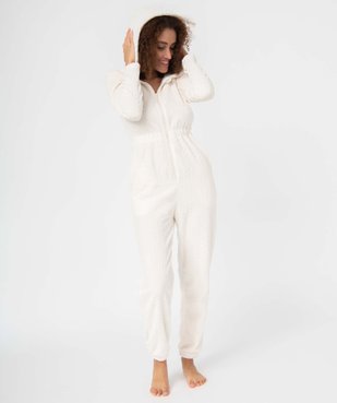 Combinaison pyjama femme en maille peluche avec capuche vue2 - GEMO(HOMWR FEM) - GEMO