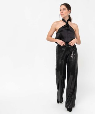 Pantalon de soirée femme Gémo x Nolwenn Crème vue5 - GEMO(FEMME PAP) - GEMO