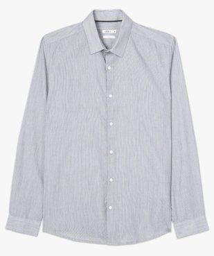 Chemise homme rayée à manches longues repassage facile vue4 - GEMO (G TAILLE) - GEMO
