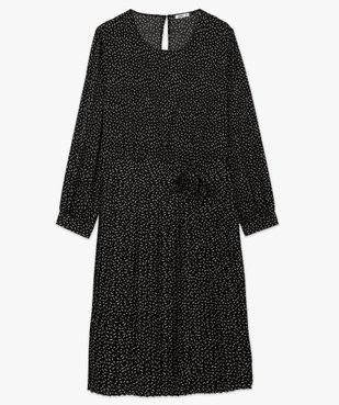 Robe femme courte plissée à manches longues vue4 - GEMO (G TAILLE) - GEMO