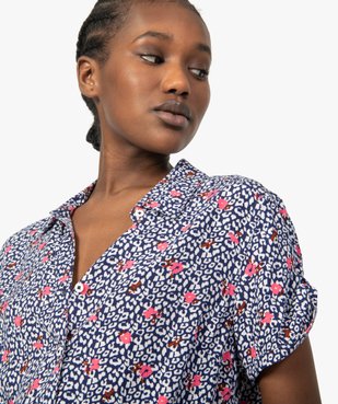 Chemise femme à manches courtes imprimée vue2 - GEMO(FEMME PAP) - GEMO