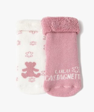 Chaussettes bébé en maille bouclette imprimée fleurs (lot de 2) - LuluCastagnette vue1 - LULUCASTAGNETTE - GEMO