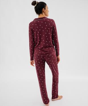 Pyjama boutonné en viscose femme vue4 - GEMO 4G FEMME - GEMO