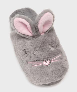 Chaussons mules en fourrure imitation avec oreilles de lapin femme vue1 - GEMO 4G FEMME - GEMO