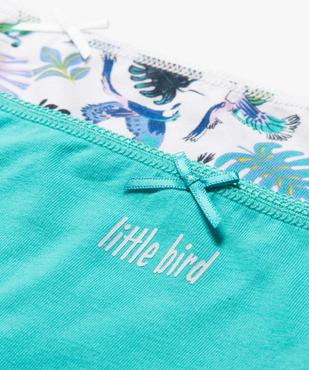 Culottes en coton stretch motifs oiseaux fille (lot de 3) vue3 - GEMO 4G FILLE - GEMO