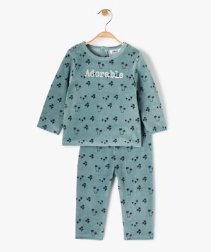 Pyjama bébé en velours 2 pièces avec motifs palmiers vue1 - GEMO(BB COUCHE) - GEMO