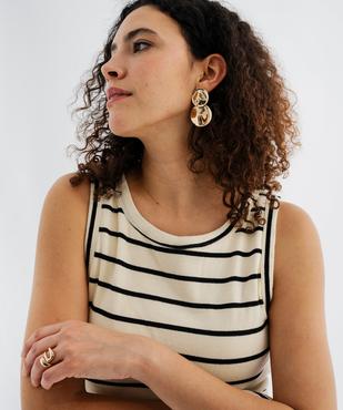 Robe débardeur à brassière intégrée à rayures femme vue2 - GEMO 4G FEMME - GEMO