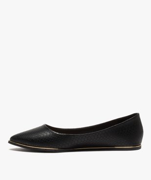 Ballerines femme à bout amande et pourtour métallisé vue3 - GEMO(URBAIN) - GEMO