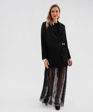 Robe longue sans manches avec empiècement dentelle femme vue5 - GEMO(FEMME PAP) - GEMO