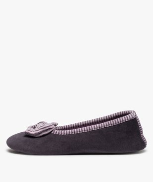 Chausson femme ballerines à nœud décoratif - Isotoner vue3 - ISOTONER - GEMO