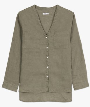 Chemise femme en lin à manches retroussables vue4 - GEMO(FEMME PAP) - GEMO