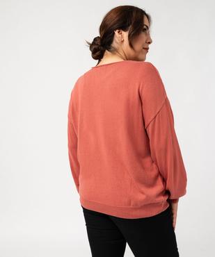 Pull en fine maille à encolure ajourée fantaisie femme grande taille vue3 - GEMO (G TAILLE) - GEMO
