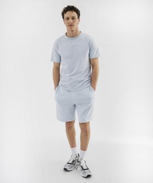 Bermuda en maille French Terry avec taille ajustable homme vue4 - GEMO 4G HOMME - GEMO