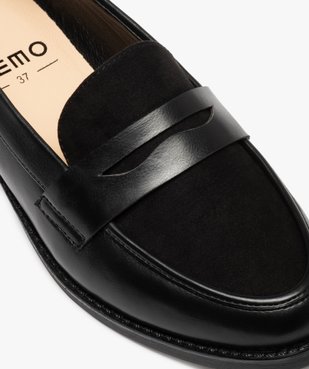 Mocassins femme unis dessus bi-matière et à talon plat vue7 - VALENTINA BALDANO - GEMO