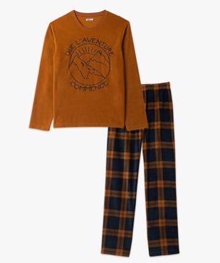Pyjama homme en maille polaire avec pantalon à carreaux vue4 - GEMO(HOMWR HOM) - GEMO