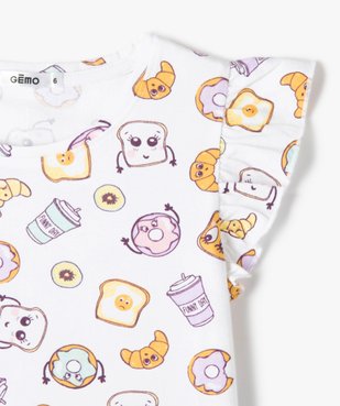 Pyjashort fille motif petit-déjeuner vue2 - GEMO (ENFANT) - GEMO