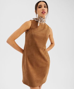 Robe chasuble sans manches en suédine extensible vue1 - GEMO(FEMME PAP) - GEMO