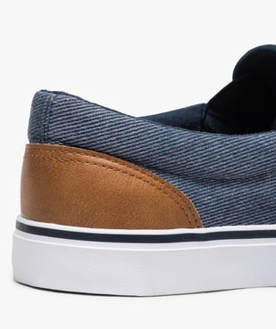Tennis homme en toile façon slip-on bicolores vue6 - GEMO (SPORTSWR) - GEMO