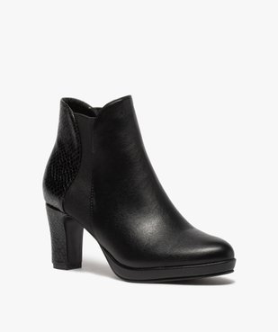 Boots femme à talon unies détails imitation serpent vue2 - GEMO(URBAIN) - GEMO