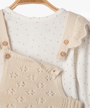 Ensemble de naissance 2 pièces salopette et body manches longues vue4 - GEMO 4G BEBE - GEMO