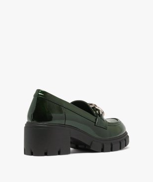 Mocassins chunky vernis à talon et semelle crantée femme vue10 - 5 MILES - GEMO