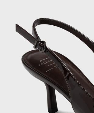 Escarpins sling-back vernis à bout pointu et talon fin femme- Follow Me vue6 - FOLLOW ME - GEMO