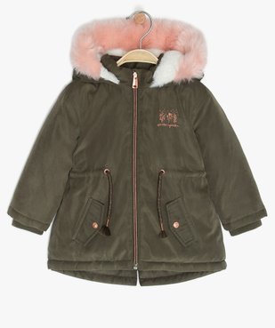 Parka bébé fille à doublure fourrure imitation et détails brillants vue1 - Nikesneakers(BEBE DEBT) - Nikesneakers