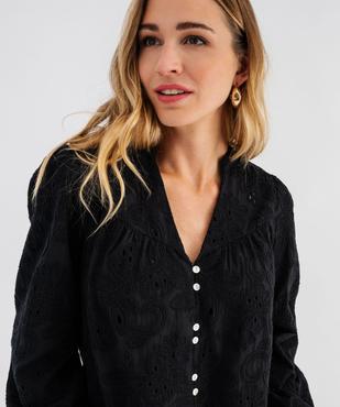 Blouse en coton à motifs brodés femme vue2 - GEMO(FEMME PAP) - GEMO
