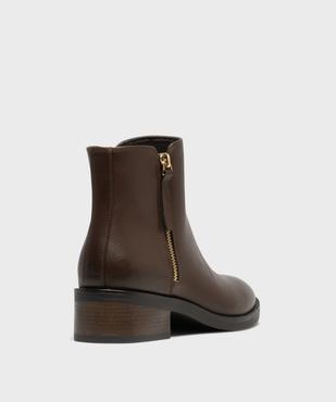 Boots zippées à petit talon en matière lisse femme vue4 - VALENTINA BALDANO GEMO FORGOOD - GEMO