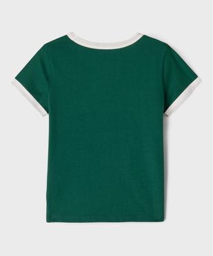 Tee-shirt manches courtes avec inscription colorée fille vue4 - GEMO 4G FILLE - GEMO