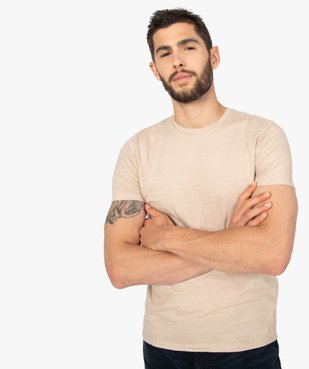 Tee-shirt homme à manches courtes et fines rayures vue2 - GEMO (HOMME) - GEMO