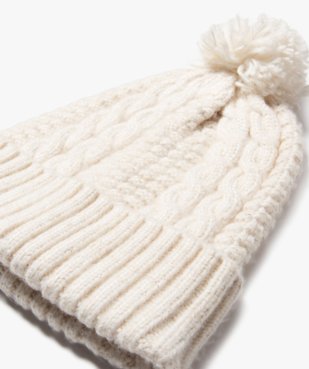 Bonnet torsadé à pompon fille vue3 - GEMO 4G FILLE - GEMO