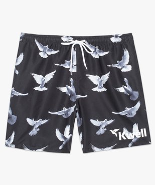 Short de bain noir imprimé oiseaux - Kwell vue4 - KWELL - GEMO