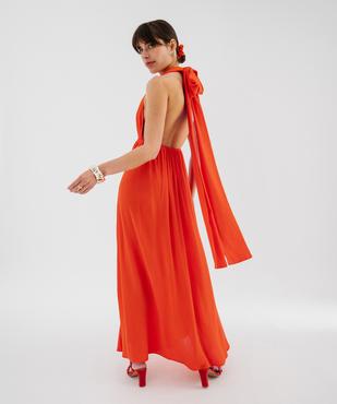 Robe longue dos-nu multi-look en viscose femme vue2 - GEMO(FEMME PAP) - GEMO